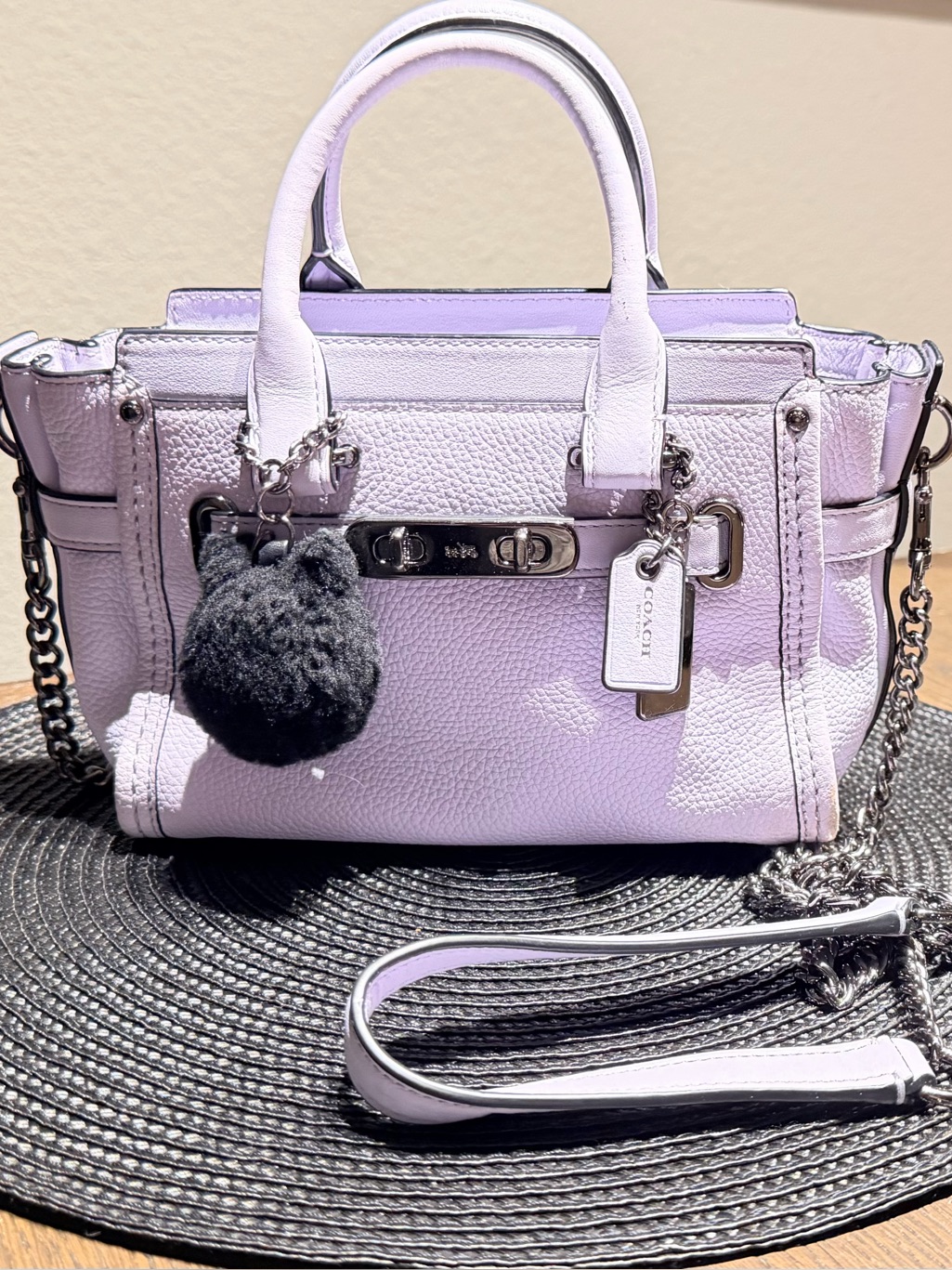 Coach Kiti Swagger Ariana Grande Light Lavender Structured Tote Handbag